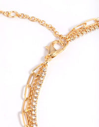 Gold Plated Chain Layered Necklace - link has visual effect only