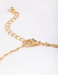 Gold Plated Diamante Leaf Anklet - link has visual effect only