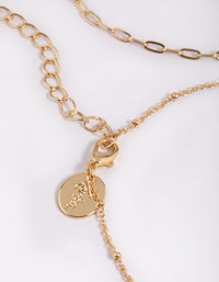 Gold Plated Fine Chain Anklet Set - link has visual effect only