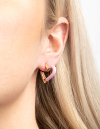 Pink Heart Hoop Earrings - link has visual effect only