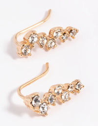 Gold Diamante Crawler Jacket Earrings - link has visual effect only