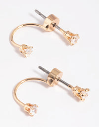 Gold Cubic Zirconia Jacket Earrings - link has visual effect only