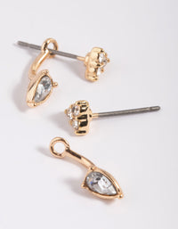 Gold Diamante Jacket Earrings - link has visual effect only