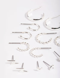 Silver Celestial Stud & Hoop Earring 8-Pack - link has visual effect only