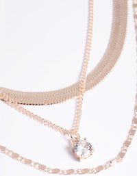 Rose Gold Cubic Zirconia Snake Chain Necklace - link has visual effect only