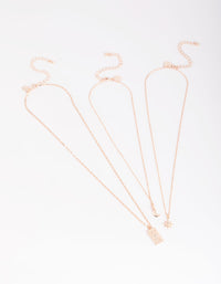 Rose Gold Moon Layered Necklace - link has visual effect only