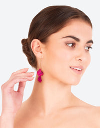 Fuchsia Chain & Petal Drop Earrings - link has visual effect only