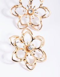 Gold Wire Flower Stud Earrings - link has visual effect only