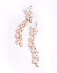 Rose Gold Cubic Zirconia Marquise Drop Earrings - link has visual effect only