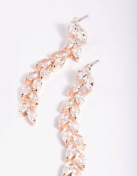 Rose Gold Cubic Zirconia Marquise Drop Earrings - link has visual effect only