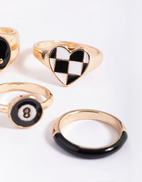 90s Yin Yang Ring Stack Pack - link has visual effect only