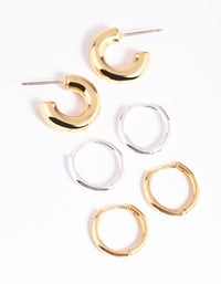 Gold & Silver Plated Hoop Earring Pack - link has visual effect only