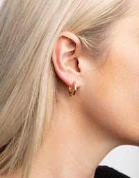 Gold Plated Small Huggie Hoop Earrings - link has visual effect only