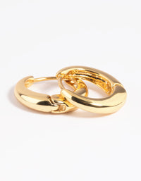 Gold Plated Small Huggie Hoop Earrings - link has visual effect only