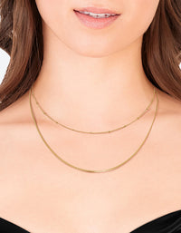 Waterproof Gold Plated Stainless Steel Mixed Chain Layered Necklace - link has visual effect only