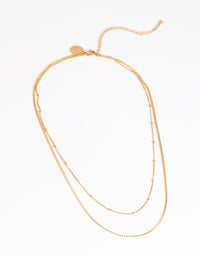 Waterproof Gold Plated Stainless Steel Mixed Chain Layered Necklace - link has visual effect only