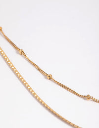 Waterproof Gold Plated Stainless Steel Mixed Chain Layered Necklace - link has visual effect only