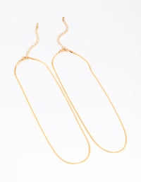 Waterproof Gold Plated Stainless Steel Fine Chain Layered Necklace - link has visual effect only