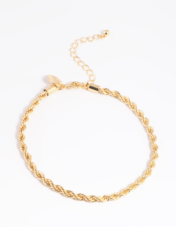 Gold Plated Twisted Chain Anklet