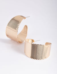 Gold Textured Hoop Earrings - link has visual effect only