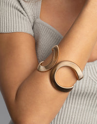 Gold Textured Oval Cuff Bangle - link has visual effect only