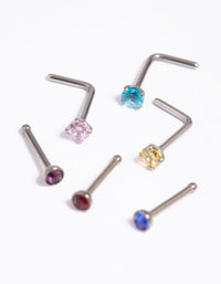 Titanium Rainbow Nose Studs - link has visual effect only