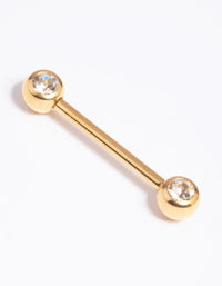 Gold Plated Titanium Nipple Bar - link has visual effect only