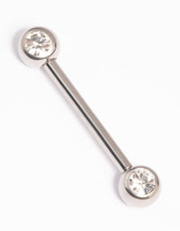 Titanium Crystal Nipple Bar - link has visual effect only