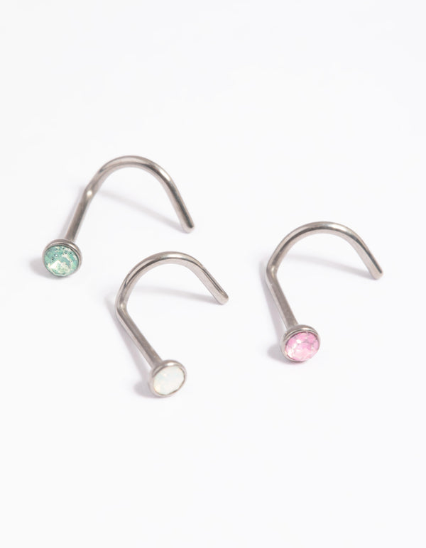 Titanium Pastel Nose Studs