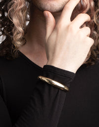 Gold Rounded Hinge Cuff Bracelet - link has visual effect only