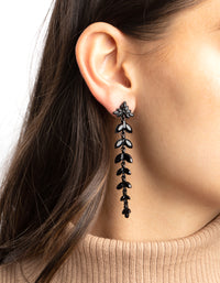 Matte Black Navette Drop Earrings - link has visual effect only