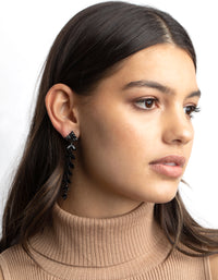 Matte Black Navette Drop Earrings - link has visual effect only