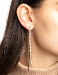 Rose Gold Flat Snake Chain Drop Earrings - link has visual effect only