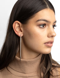 Rose Gold Flat Snake Chain Drop Earrings - link has visual effect only