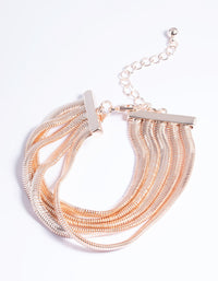 Rose Gold Snake Chain Layered Bracelet - link has visual effect only