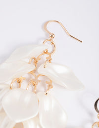 Gold Pearlised Cascading Petal Drop Earrings - link has visual effect only