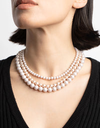 Gold Pearl & Bead Layered Necklace - link has visual effect only