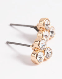 Gold Diamante Stud Earrings - link has visual effect only