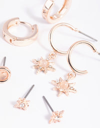 Rose Quartz Starburst Earring Stack Pack - link has visual effect only