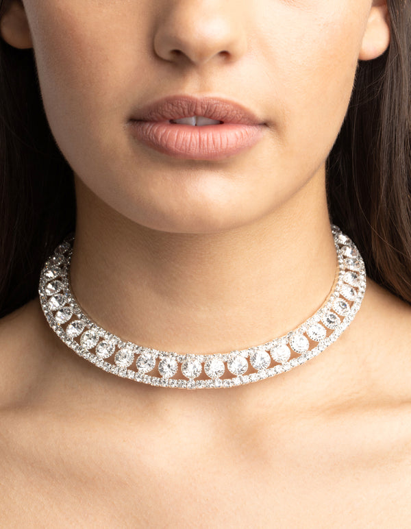 Fashion diamante collar necklace