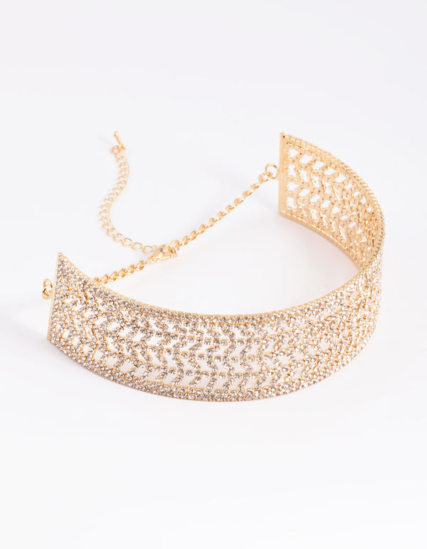 Gold Diamante Choker