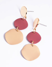 Maroon Circular Drop Earrings - link has visual effect only