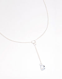 Silver Diamante Lariat Necklace - link has visual effect only