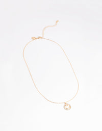 Gold Diamante Smiley Face Necklace - link has visual effect only