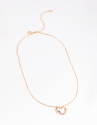 Pink & Pearl Heart Necklace - link has visual effect only