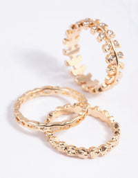 Gold Leaf & Chain Ring Stack Pack - link has visual effect only