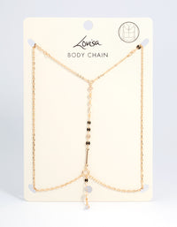 Gold Cubic Zirconia Body Chain - link has visual effect only