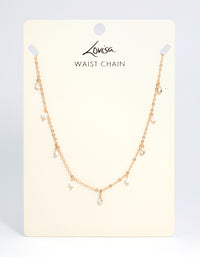 Gold Diamante & Pearl Waist Chain - link has visual effect only