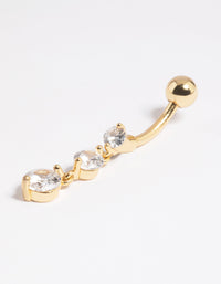 Gold Plated Surgical Steel Diamante Statement Belly Bar - link has visual effect only