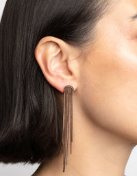 Brown Waterfall Chain Drop Earrings - link has visual effect only